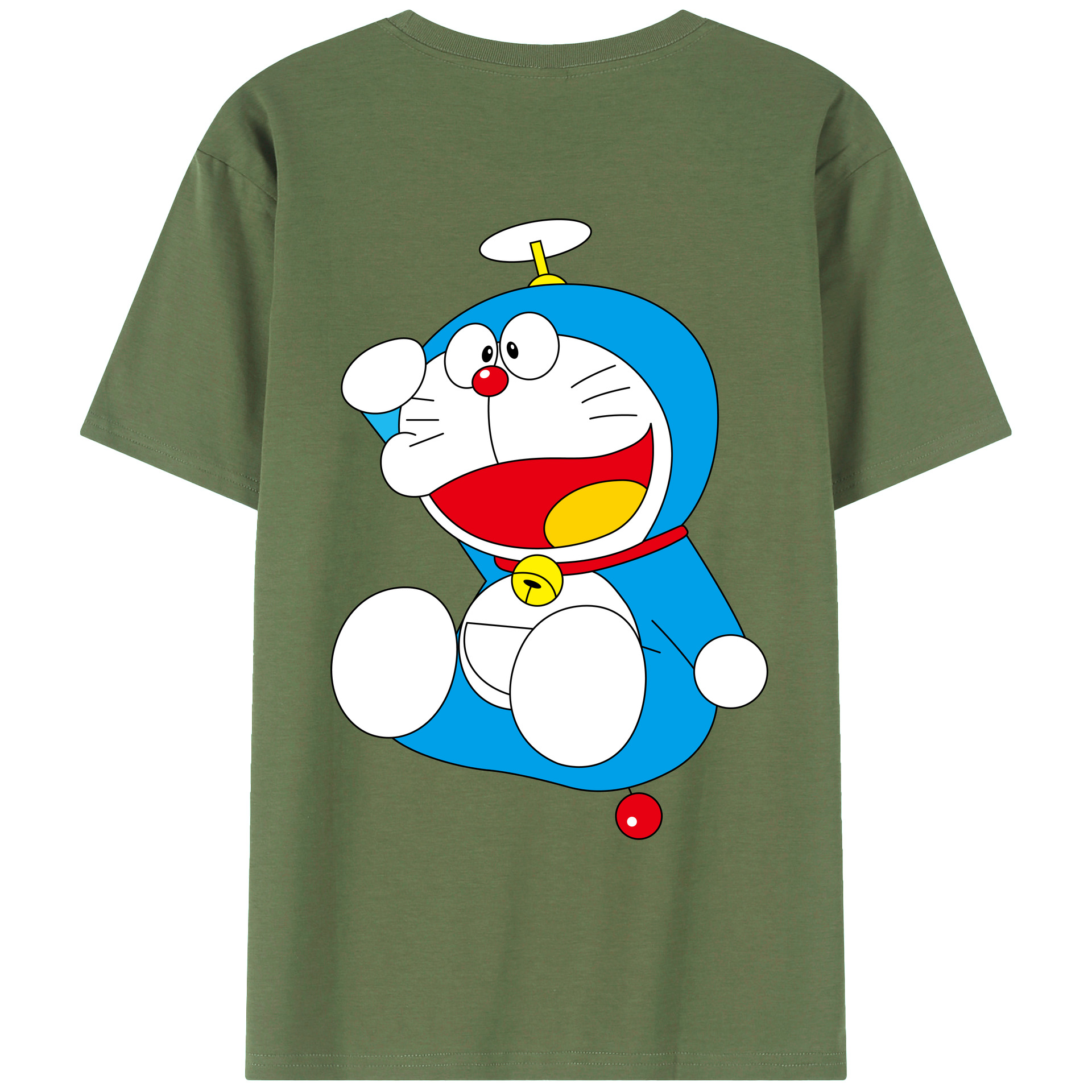 （画像用） ドラえもん Doraemon 綿100％ メンズ半袖Tシャツ（バックプリント） 通気性
